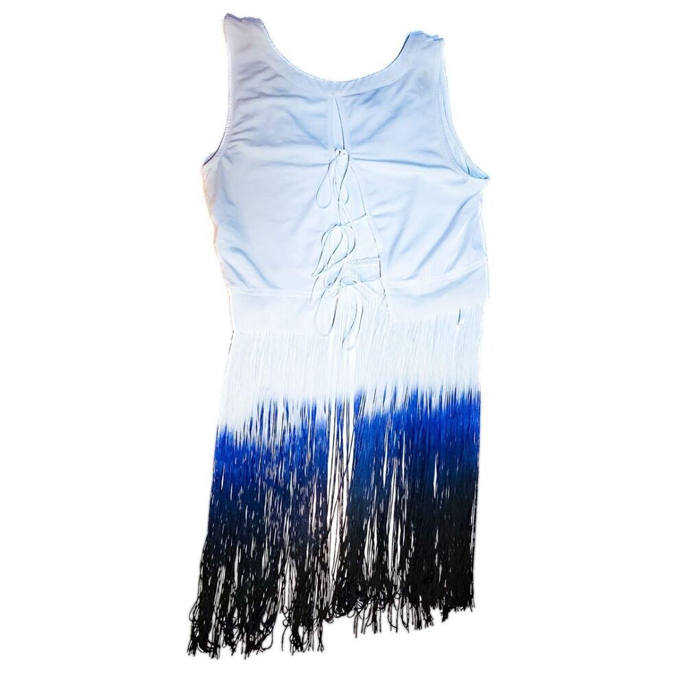 Bebe Ombré Fringe Crop Tank 2000s boho festival style - Picture 3 of 12